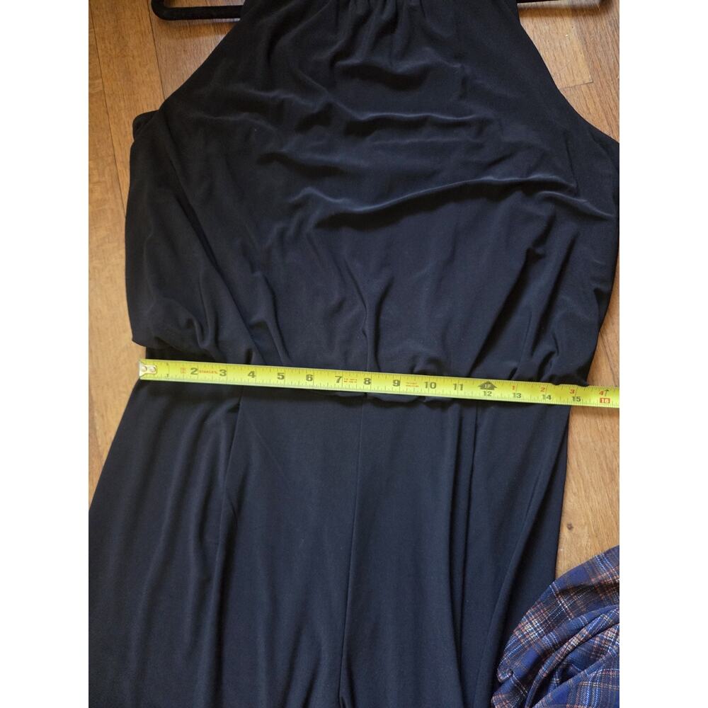 Lauren Ralph Lauren Black Jumpsuit Sz 14 Sleeveless Sequin High Neck Wide-Leg - Picture 12 of 14